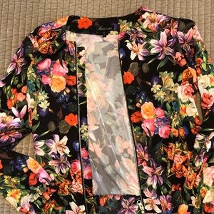 Baccini Floral Women's Jacket - Black and Multicolor